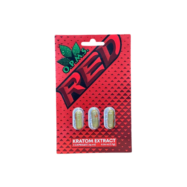 O.P.M.S. KRATOM CAPSULES - RED 3CT - Seven Tech
