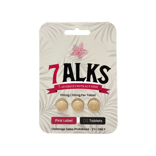 7ALKS 3ct 7OH Chewable Tabs Pink Label 50mg Per Tablets - Seven Tech