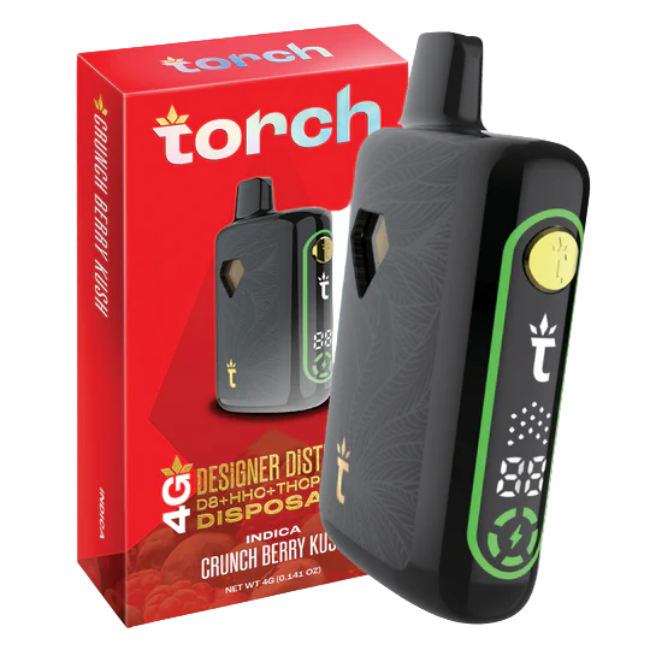 Torch Designer Distillate 4g Disposable Crunch Berry Kush Indica - Seven Tech