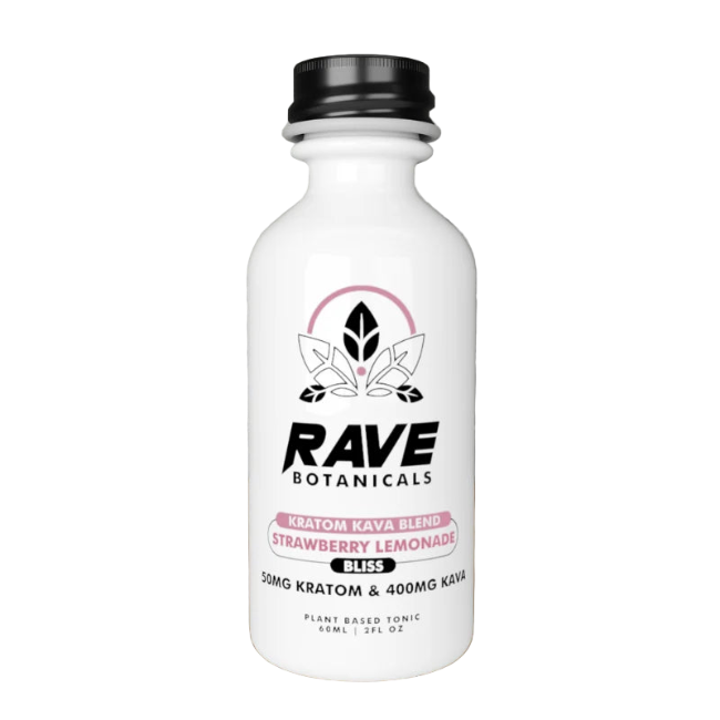 RAVE BOTANICALS STRAWBERRY LEMONADE β 50MG KRATOM + 400MG KAVA - Seven Tech
