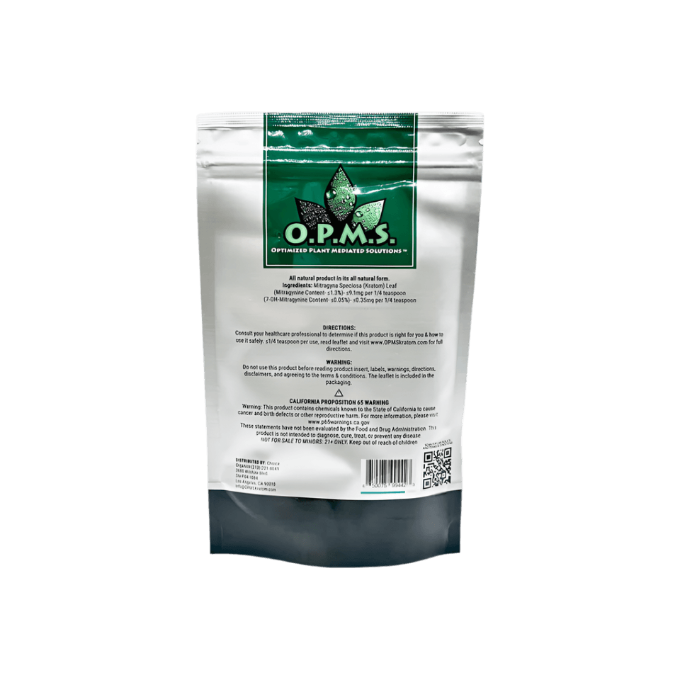 O.P.M.S. SILVER KRATOM POWDER 16OZ - INDO WHITE VEIN - Seven Tech