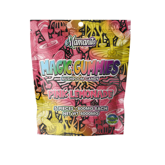 π Mamanita Pink Lemonade Magic Gummies Mushroom Candy 10pcs 800mg 8000mg Per Pkg (100% off)