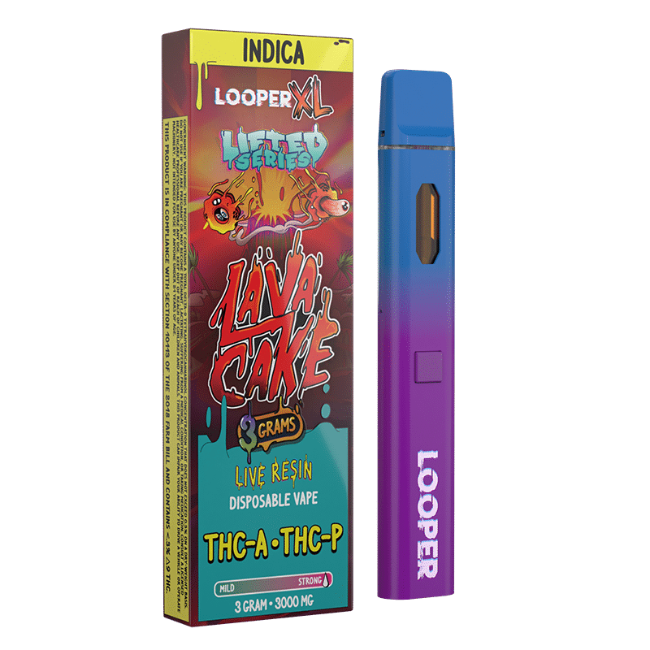 LOOPER XL LIFTED SERIES LIVE RESIN 3G DISPOSABLE - LAVA CAKE INDICA - Seven Tech