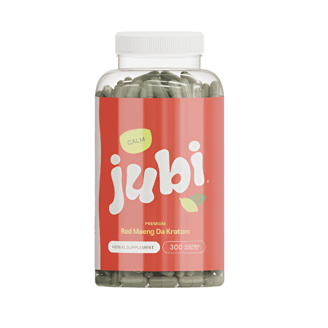 Jubi Calm Red Maeng Da Kratom Capsules 300ct - Seven Tech