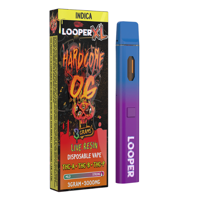 LOOPER XL LIVE RESIN 3G DISPOSABLE - HARDCORE OG INDICA - Seven Tech