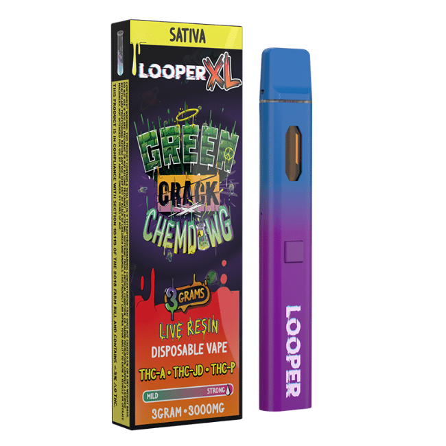 LOOPER XL LIVE RESIN 3G DISPOSABLE - GREEN CRACK X CHEMDAWG SATIVA - Seven Tech