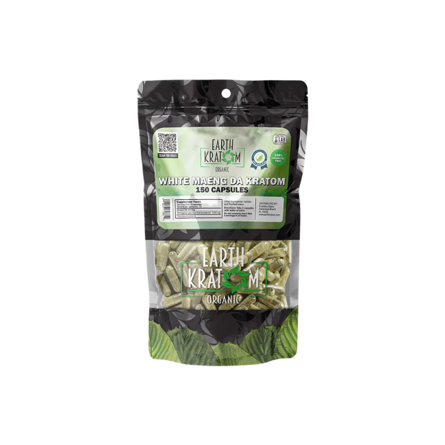 EARTH KRATOM CAPSULES 150CT - MAENG DA WHITE VEIN - Seven Tech