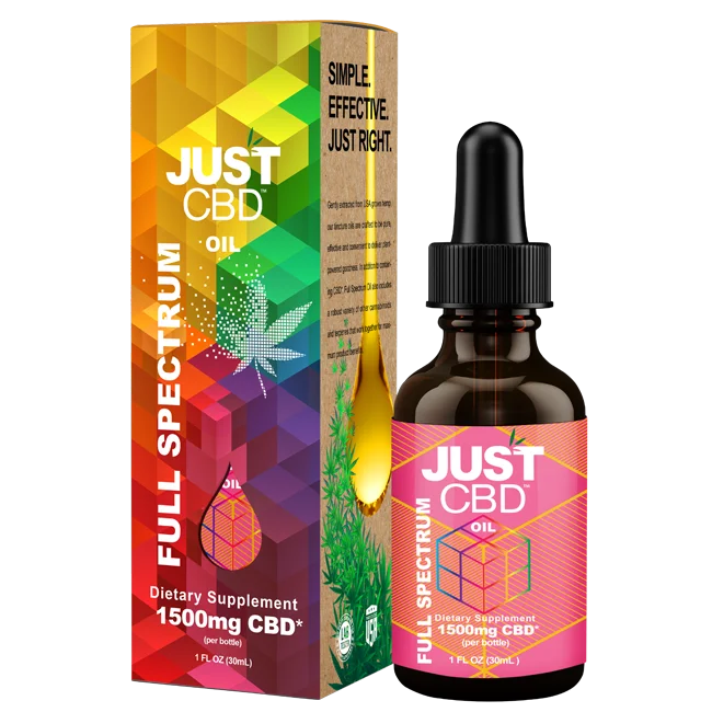 JUST CBD OIL TINCTURE FULL SPECTRUM - 1500MG - Seven Tech