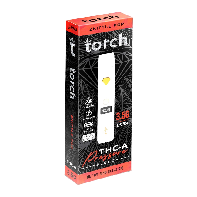 TORCH PRESSURE BLEND 3.5G DISPOSABLE - ZKITTLE POP SATIVA - Seven Tech