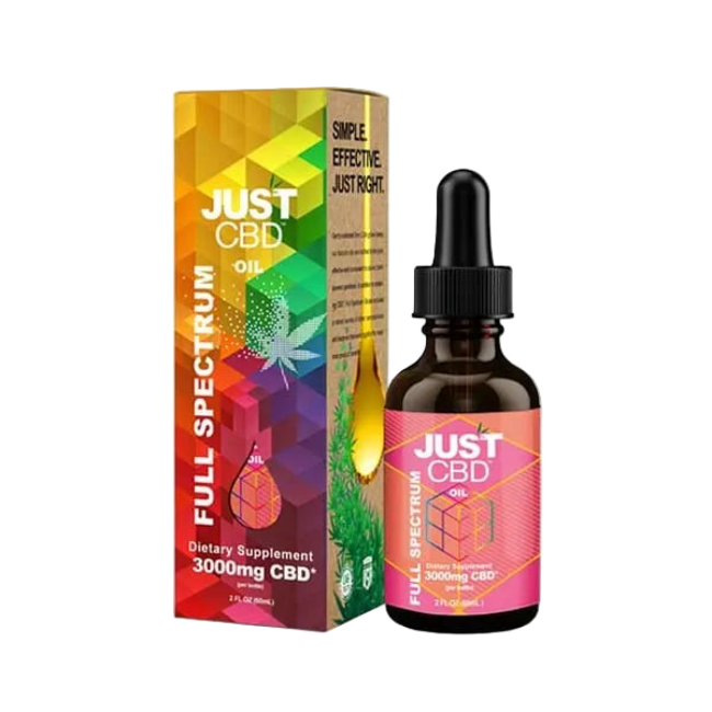 JUST CBD OIL TINCTURE FULL SPECTRUM - 3000MG - Seven Tech