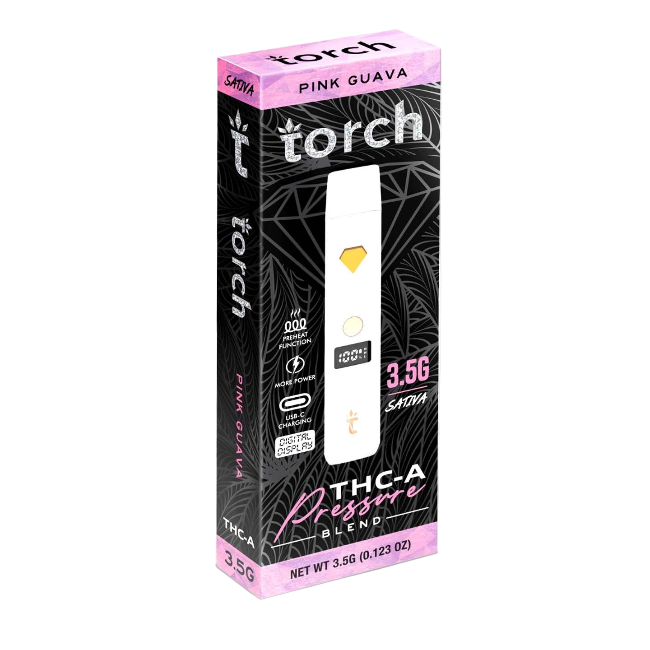 TORCH PRESSURE BLEND 3.5G DISPOSABLE - PINK GUAVA SATIVA - Seven Tech
