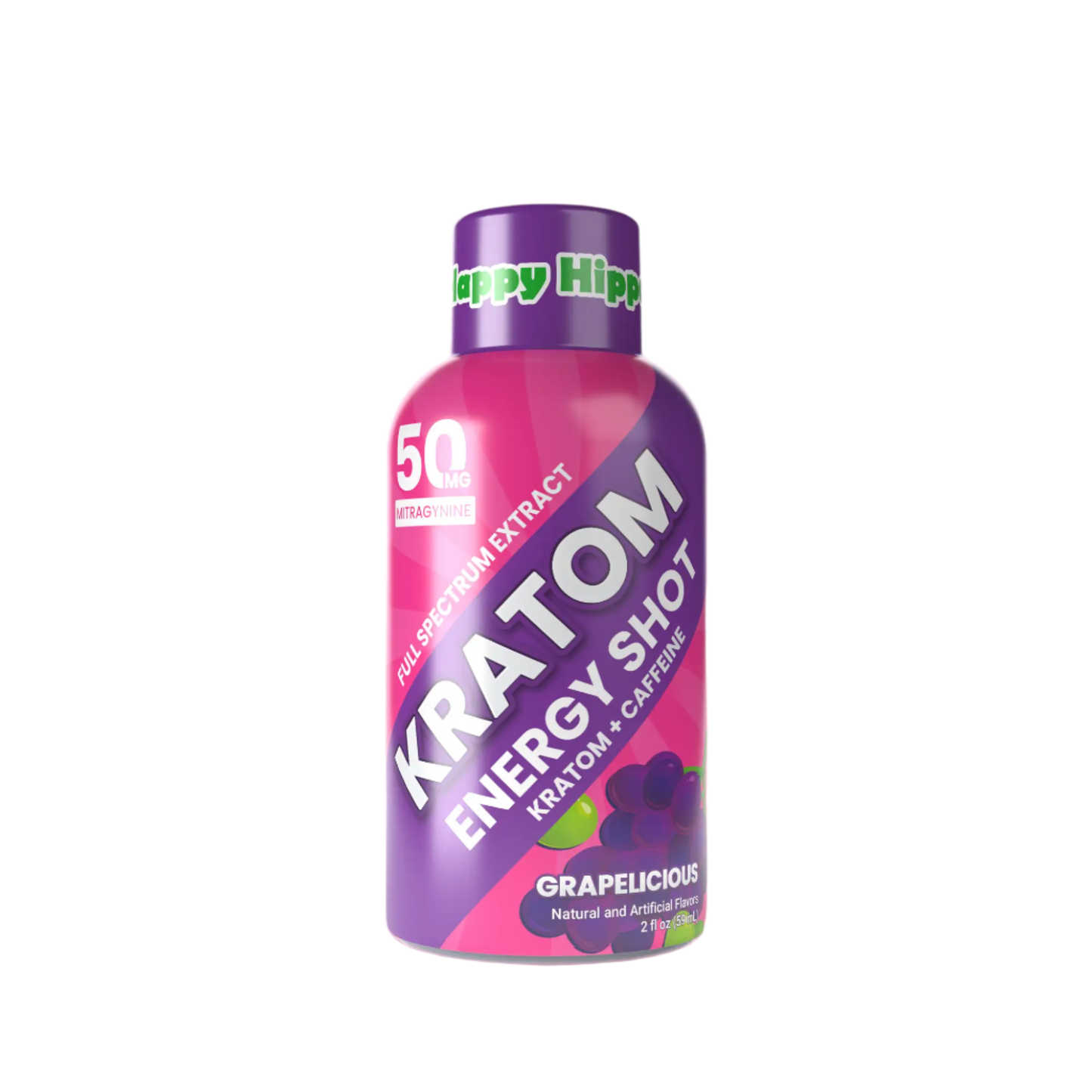 HAPPY HIPPO KRATOM ENERGY SHOT 2FLOZ 50MG - GRAPELICIOUS - Seven Tech