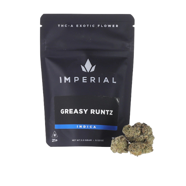 Imperial THC-A Exotic Flower Zaza 3.5g Greasy Runtz Indica - Seven Tech