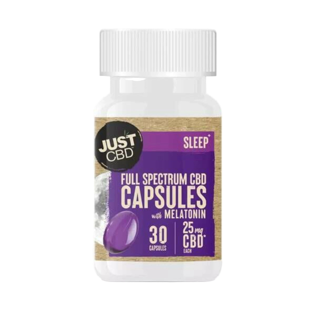 JUST CBD CAPSULES FULL SPECTRUM SOFT GEL WITH MELATONIN 30CT 25MG - SLEEP - Seven Tech