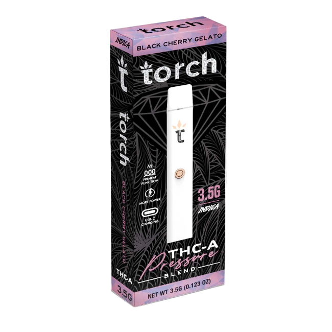 TORCH PRESSURE BLEND 3.5G DISPOSABLE - BLACK CHERRY GELATO INDICA - Seven Tech