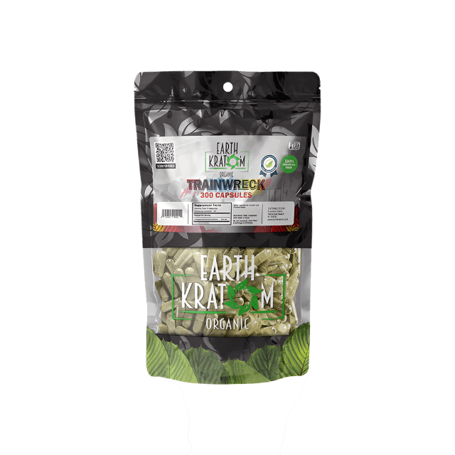 EARTH KRATOM CAPSULES 300CT - TRAINWRECK - Seven Tech