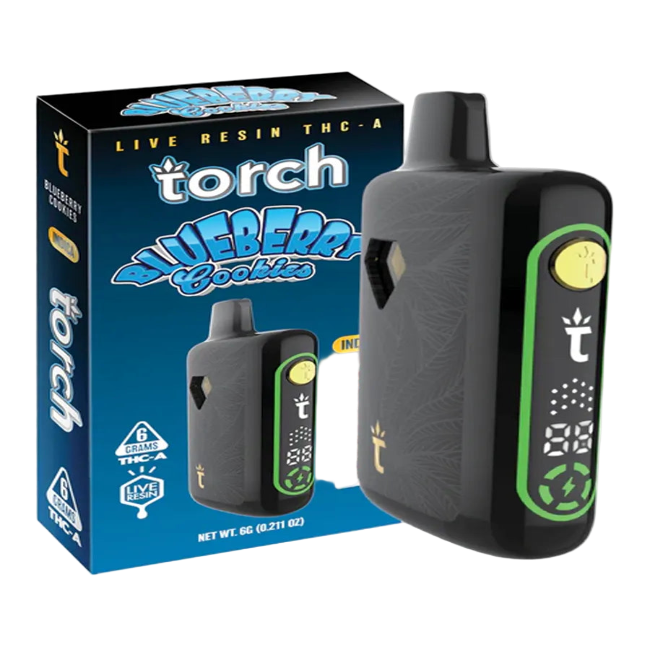 Torch Live Resin THC-A 6g Disposable Blueberry Cookies Indica - Seven Tech