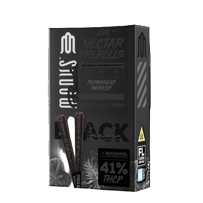 Modus Black Live Nectar 2ct 1g Pre-Rolls Permanent Marker Indica - Seven Tech