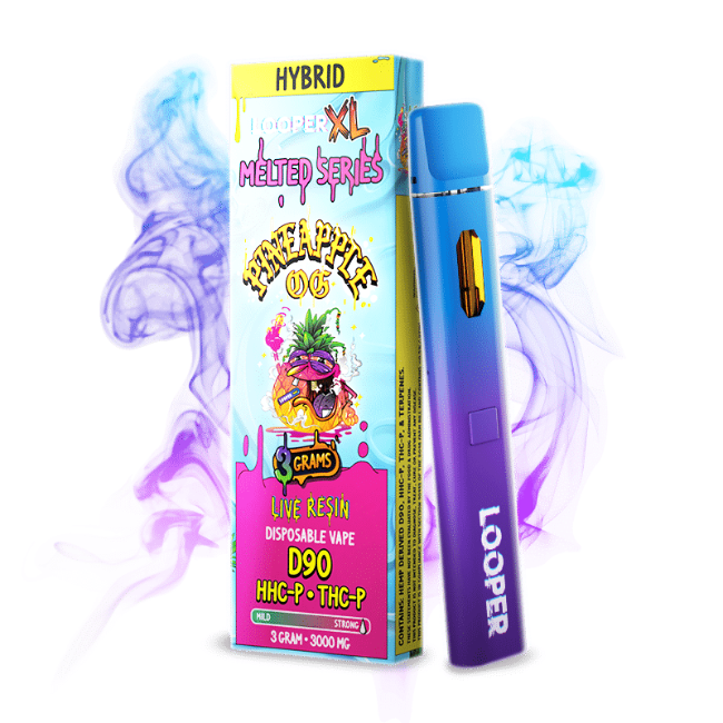 LOOPER XL MELTED SERIES LIVE RESIN 3G DISPOSABLE - PINEAPPLE OG HYBRID - Seven Tech