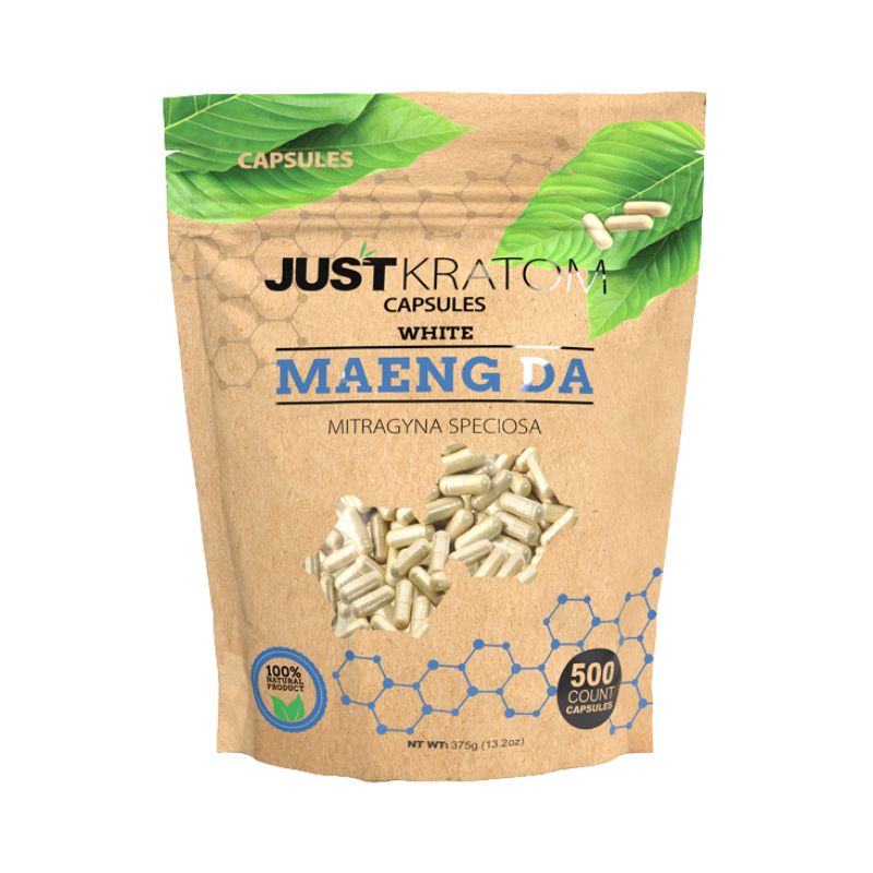 JUST KRATOM CAPSULES - MAENG DA WHITE VEIN - mitragyna speciosa capsules