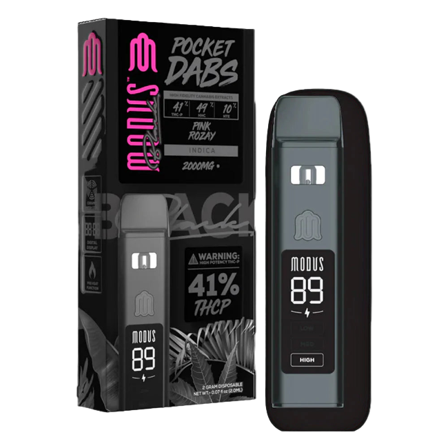 Modus Black Pocket Dabs 2g Disposable Pink Rozay Indica - Seven Tech