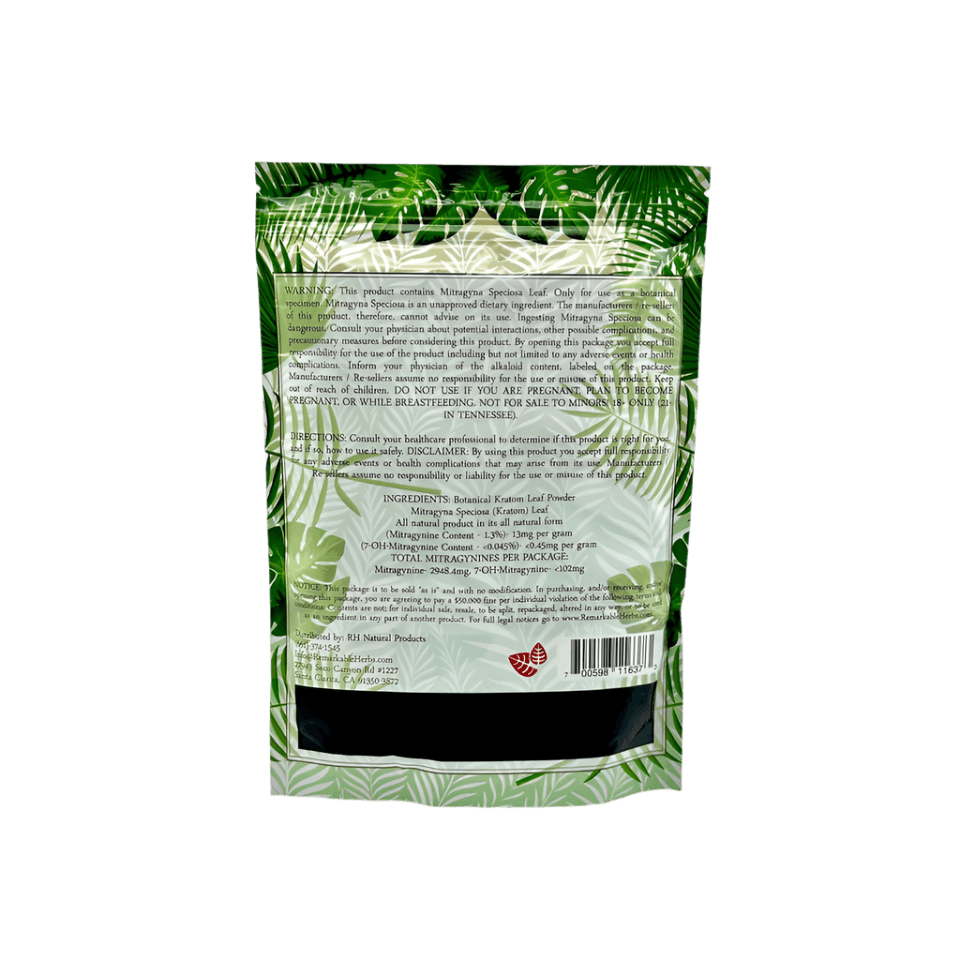 REMARKABLE HERBS KRATOM POWDER 3OZ - MAENG DA RED VEIN - Seven Tech