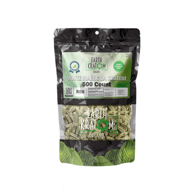 EARTH KRATOM CAPSULES 500CT - MAENG DA WHITE VEIN - Seven Tech