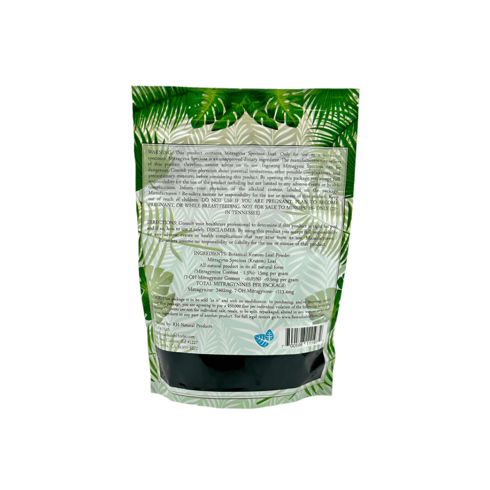 REMARKABLE HERBS KRATOM POWDER 3OZ - MALAYSIAN GREEN VEIN - Seven Tech