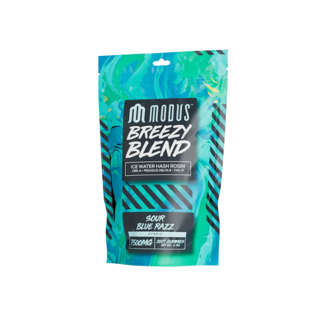 MODUS BREEZY BLEND 7500MG GUMMIES - SOUR BLUE RAZZ HYBRID - Seven Tech