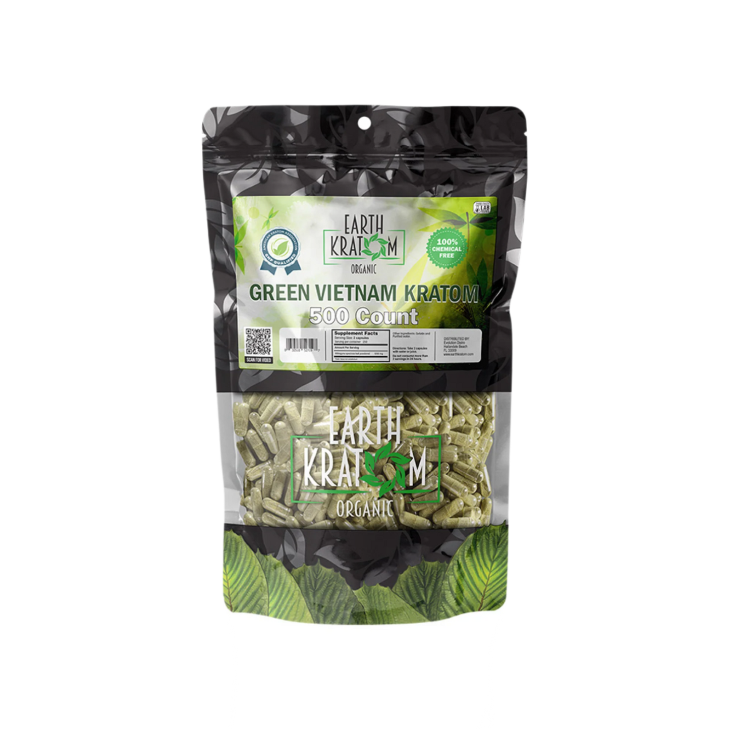 EARTH KRATOM CAPSULES 500CT - VIETNAM GREEN VEIN - Seven Tech