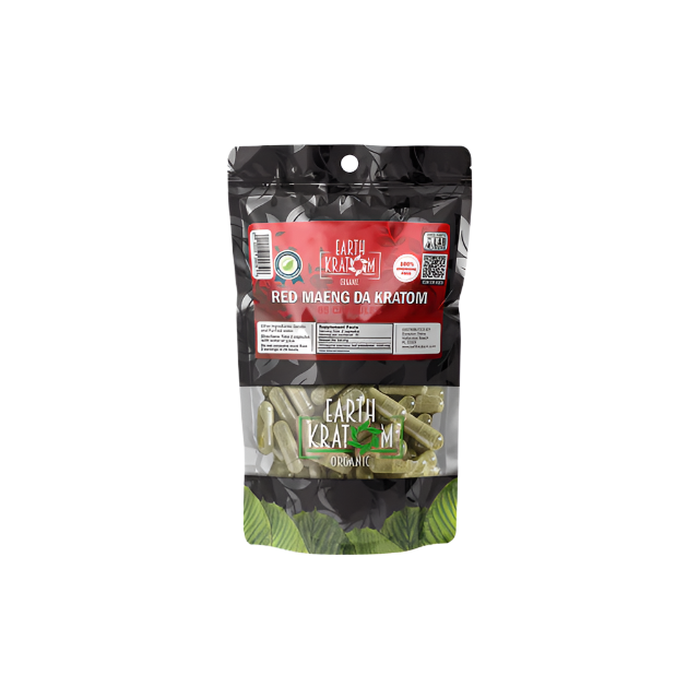 EARTH KRATOM CAPSULES 65CT - MAENG DA RED VEIN - Seven Tech