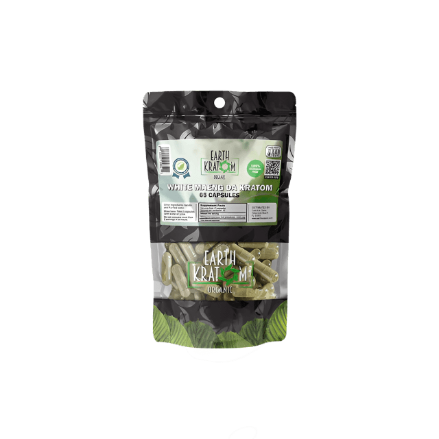 EARTH KRATOM CAPSULES 65CT - MAENG DA WHITE VEIN - Seven Tech