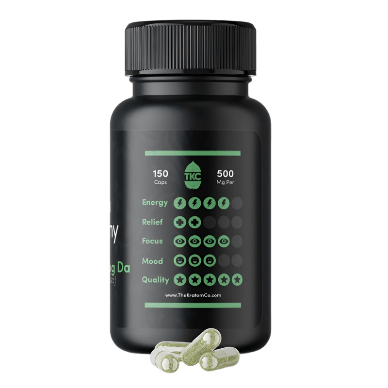 THE KRATOM COMPANY CAPSULES 150CT / 4.8OZ / 500MG - MAENG DA GREEN VEIN - Seven Tech