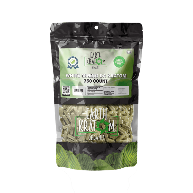 EARTH KRATOM CAPSULES 750CT - MAENG DA WHITE VEIN - Seven Tech