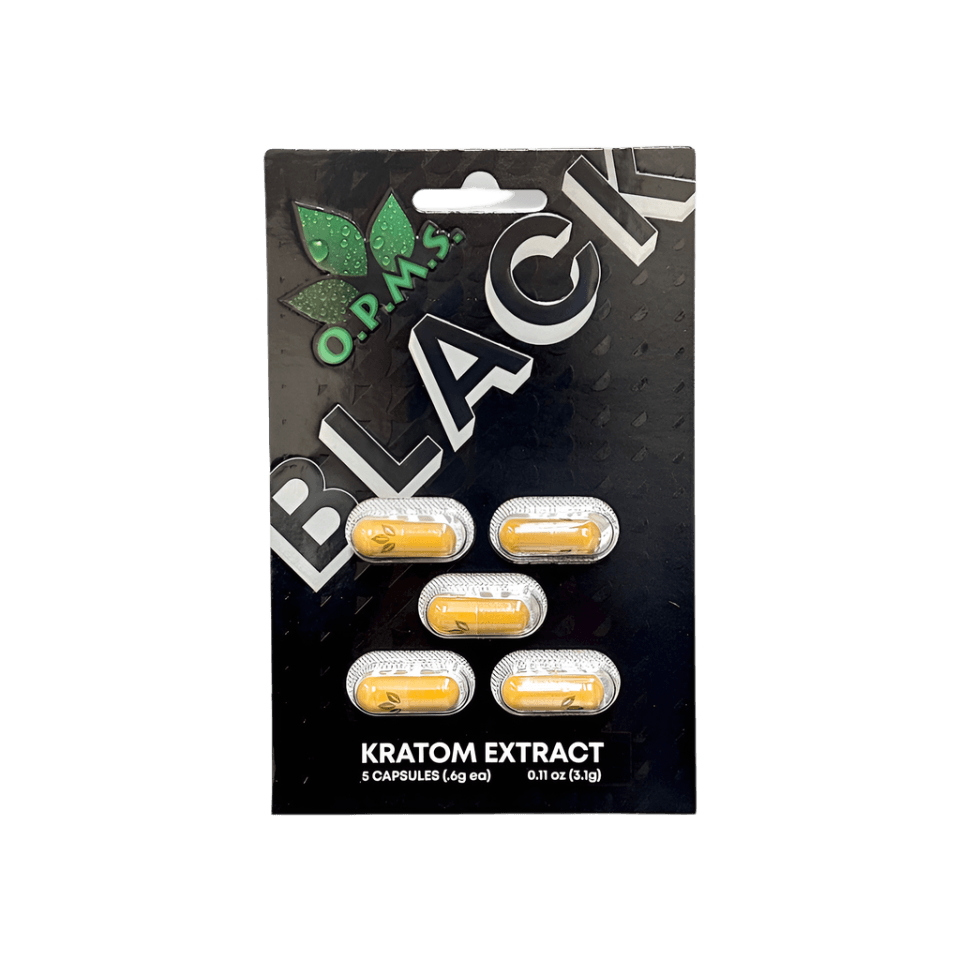 O.P.M.S. KRATOM CAPSULES - BLACK 5CT - Seven Tech