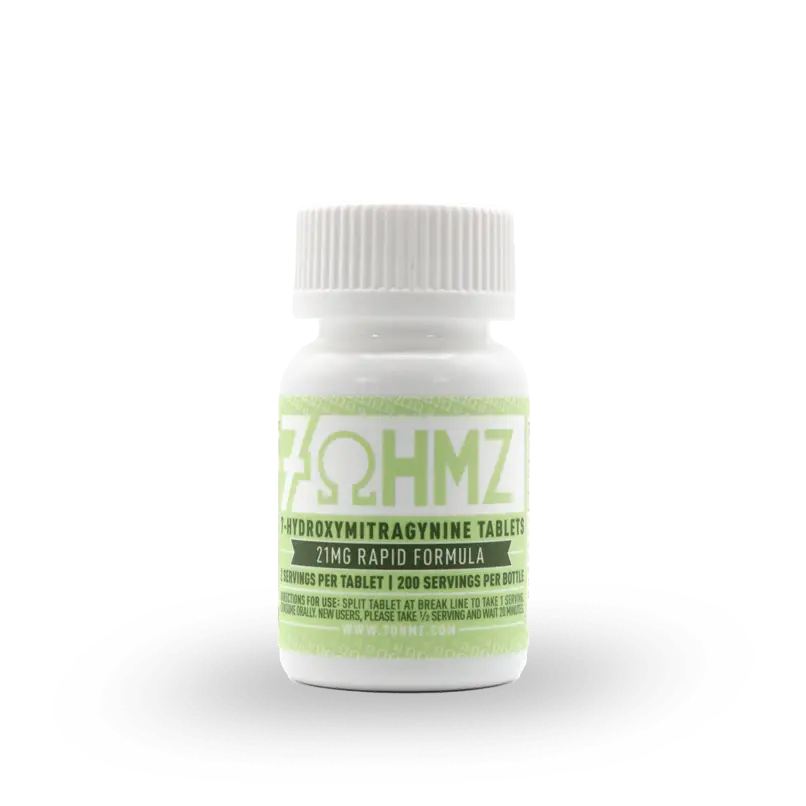 7 OHMZ ADVANCED KRATOM ALKALOIDS 7-HYDROXYMITRAGYNINE TABLETS BOTTLE RAPID RELEASE 21MG 100CT - UNFLAVORED