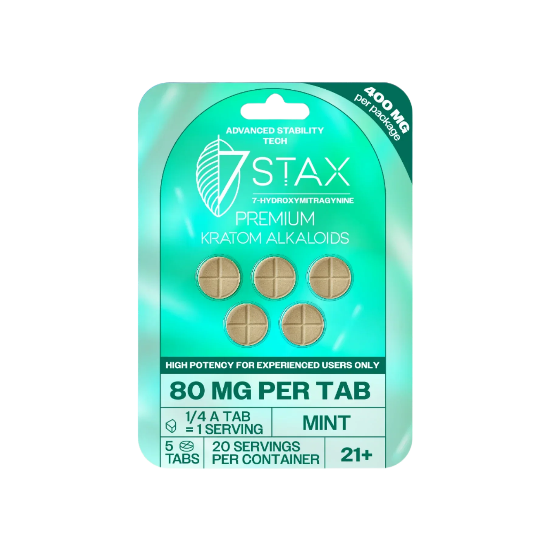 7Stax 5ct 7OH Tabs Mint 80mg per Tablet - Seven Tech