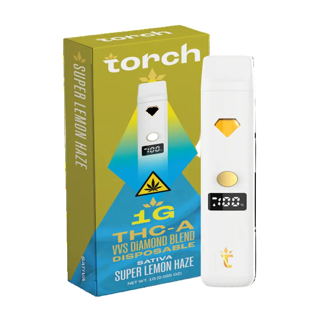 Torch THC-A 1g VVS Diamond Blend Disposable Super Lemon Haze Sativa - Seven Tech