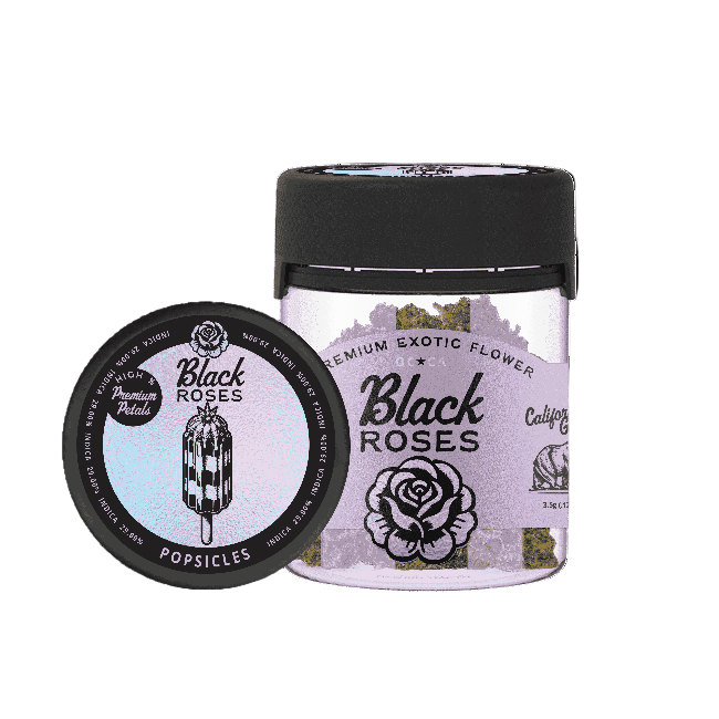 Black Roses Premium Exotic THC-A Flower 3.5g Jar Popsicles Indica - Seven Tech
