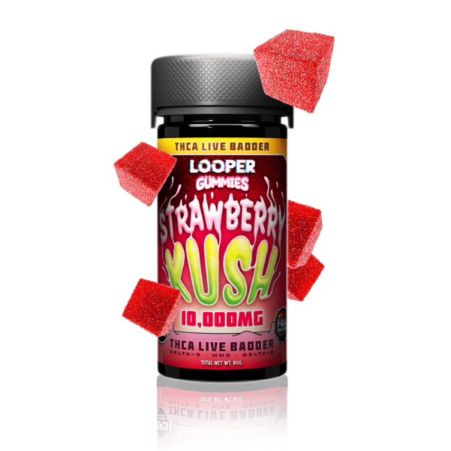 LOOPER THC-A ULTRA POTENT FULL SPECTRUM GUMMIES 500MG 20CT JAR - STRAWBERRY KUSH - Seven Tech