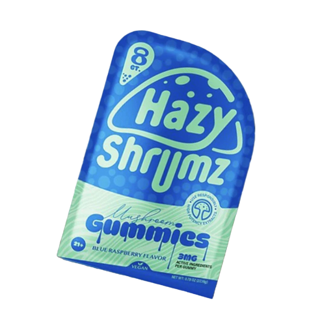 HAZY SHRUMZ GUMMIES 8CT / 0.78OZ - BLUE RASPBERRY - Seven Tech