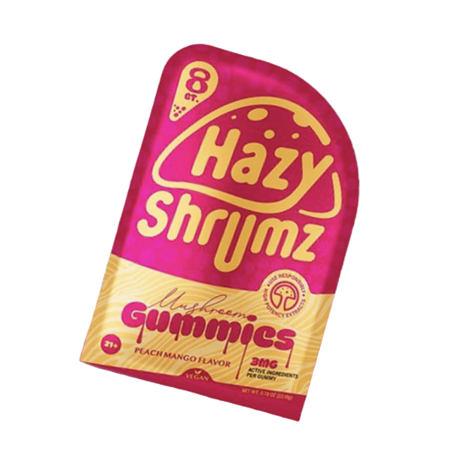 HAZY SHRUMZ GUMMIES 8CT / 0.78OZ - PEACH MANGO - Seven Tech