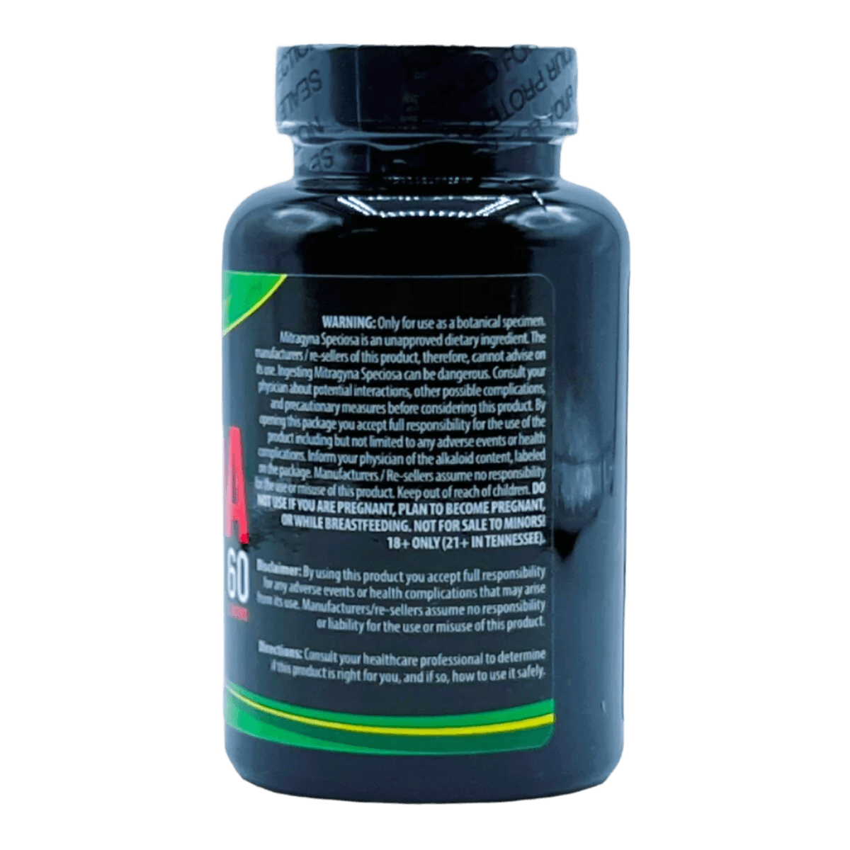 KRATOM KAPS CAPSULES 100CT / 60G - MAENG DA GREEN VEIN - Seven Tech