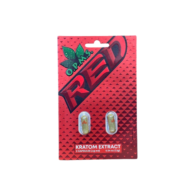O.P.M.S. KRATOM CAPSULES - RED 2CT - Seven Tech