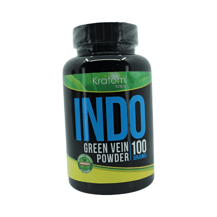 KRATOM KAPS POWDER 100G - INDO GREEN VEIN - Seven Tech