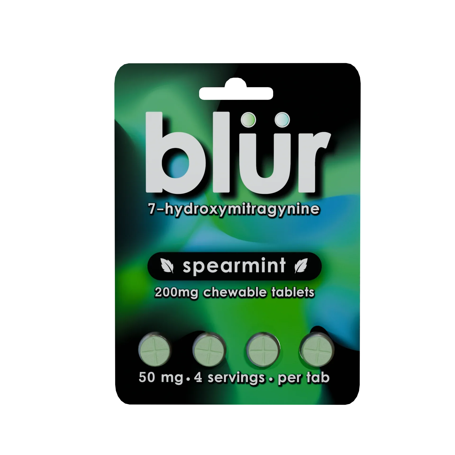 Blur 4ct 7OH Spearmint Tabs 50mg Per Tablet - Seven Tech