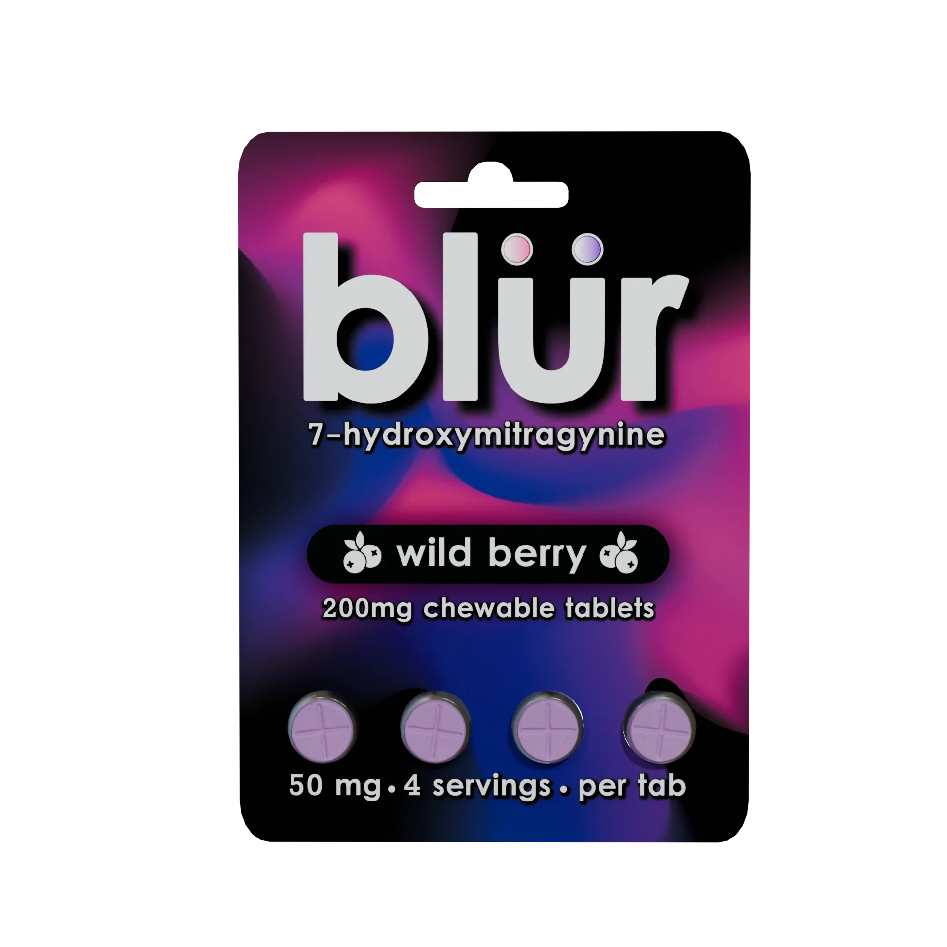 Blur 4ct 7OH Wild Berry Tabs 50mg Per Tablet - Seven Tech