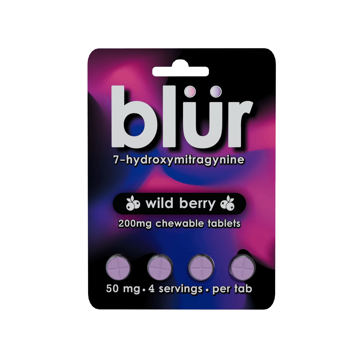 Blur 4ct 7OH Wild Berry Tabs 50mg Per Tablet - Seven Tech