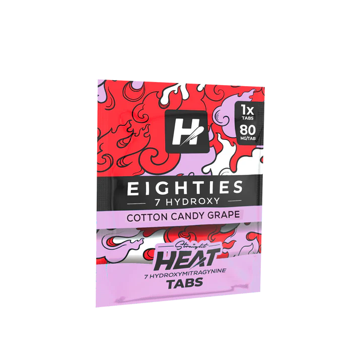 STRAIGHT HEAT EIGHTIES 7-HYDROXY TABLETS 80MG 1CT - COTTON CANDY GRAPE