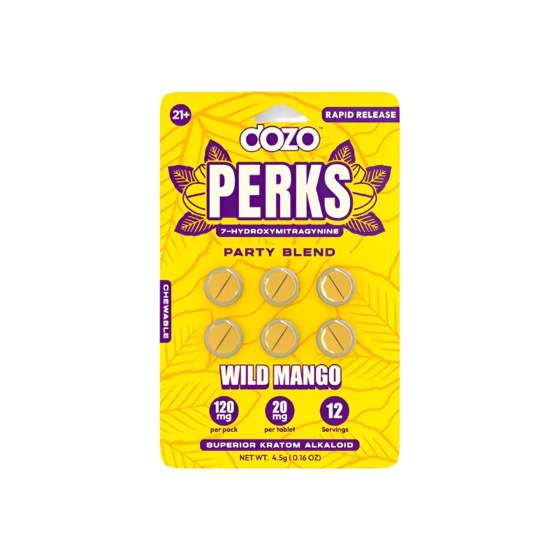 Dozo Perks 6ct 7OH Chewable Tabs Wild Mango 20mg per Tablet - Seven Tech